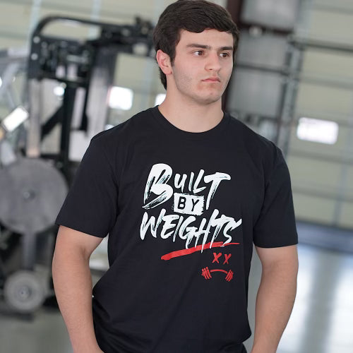 BUILT BY WEIGHTS-T-SHIRT- BLACK