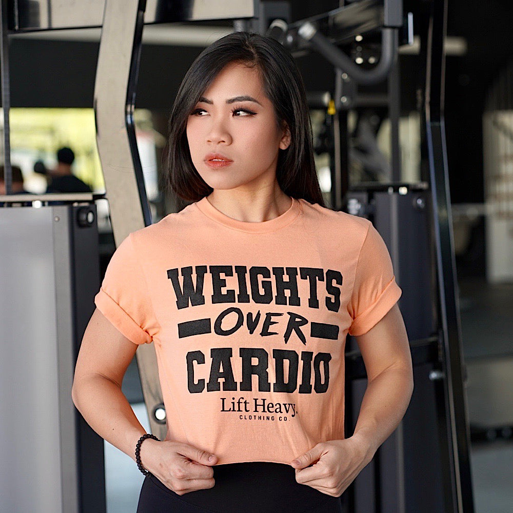 WEIGHTS OVER CARDIO CROPPED T-SHIRT
