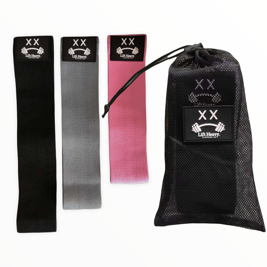 FABRIC RESISTANCE GLUTE BANDS - 3 PACK SET