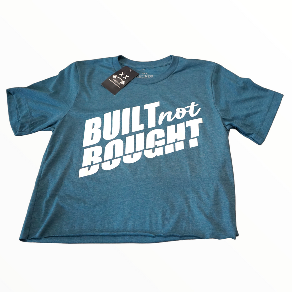 BUILT NOT BOUGHT - HEATHER TURQUOISE - CROPPED T-SHIRT