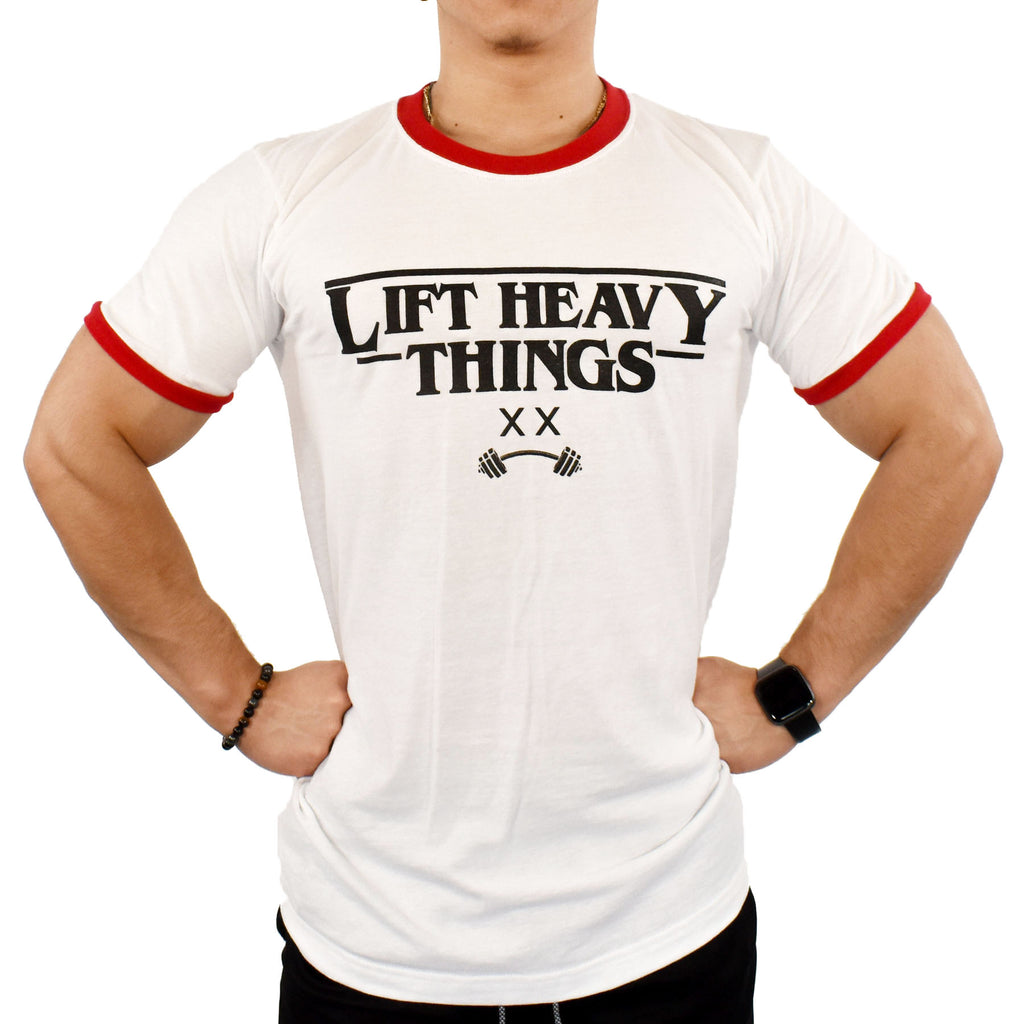 Lift Heavy things T-shirt (White/red)