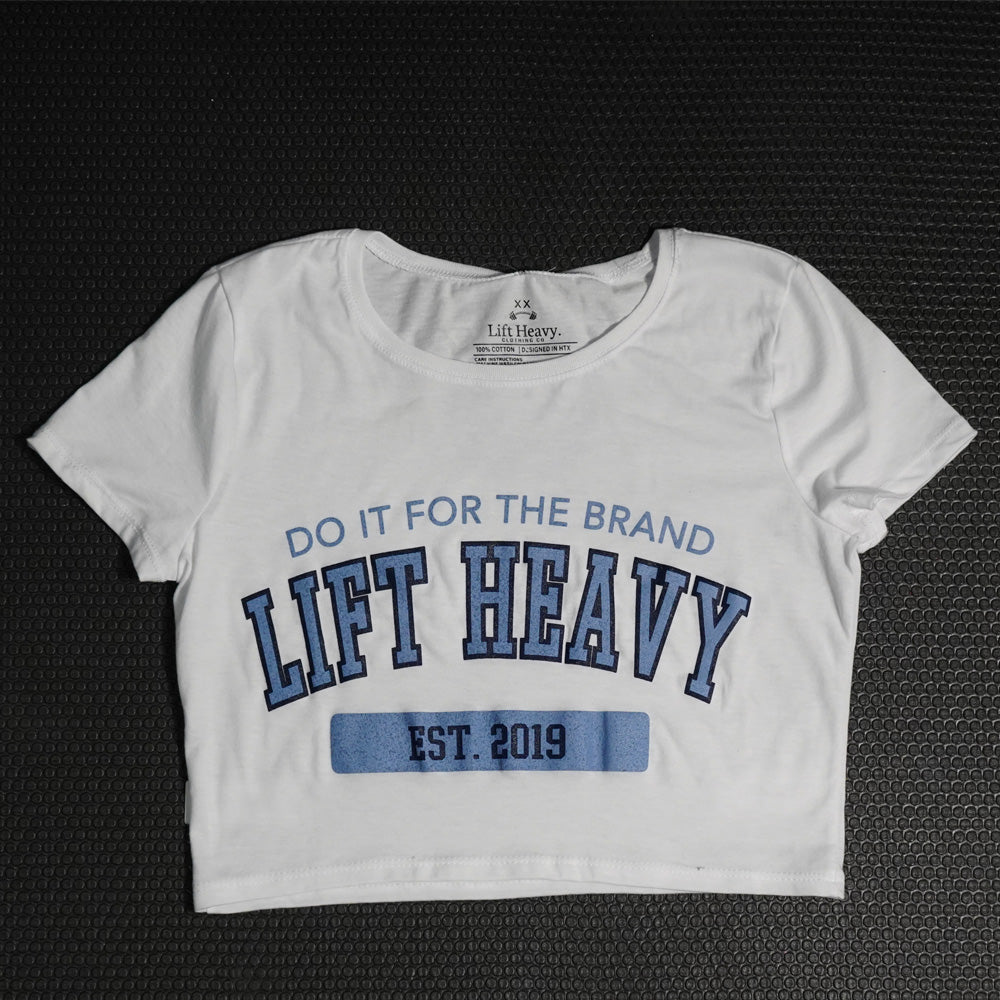 FITTED  DO IT FOR THE BRAND VARSITY CROPPED T-SHIRT-BLACK