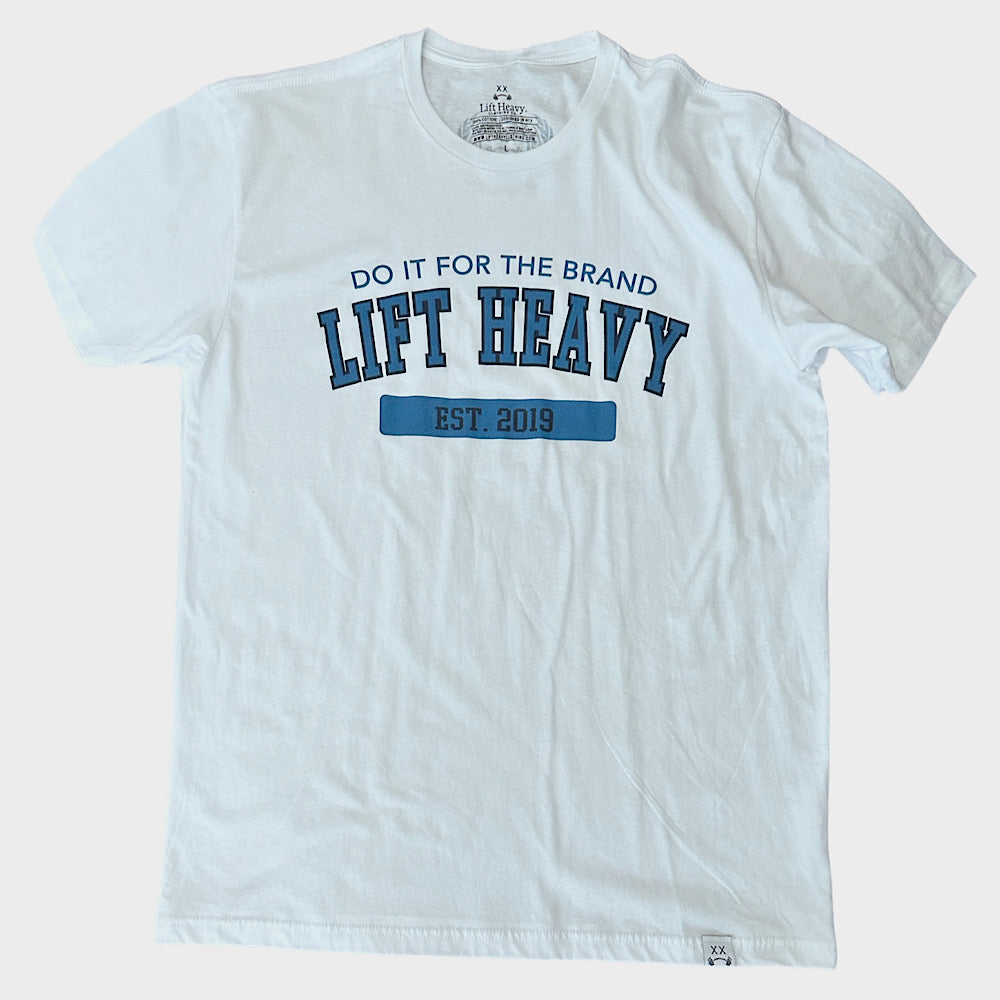 DO IT FOR THE BRAND VARSITY  T-SHIRT - WHITE/SPACE BLUE