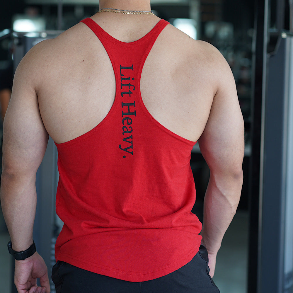 LIFT HEAVY LOGO STRINGER - RED