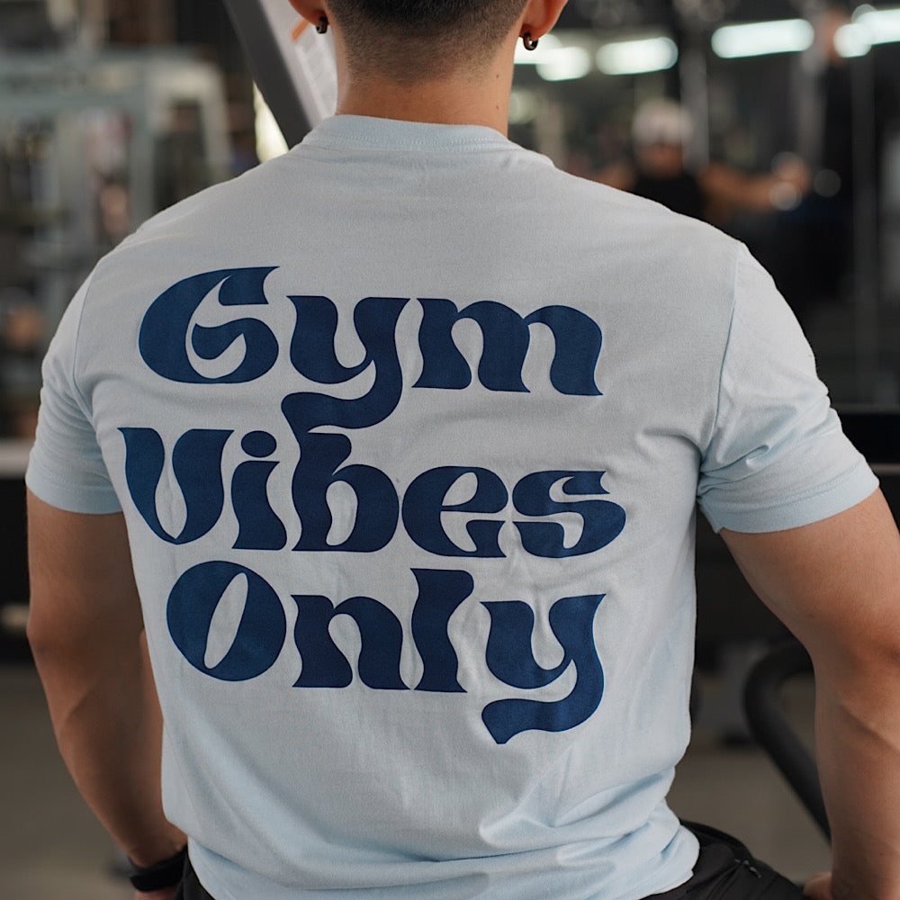 GYM VIBES T-SHIRT - LIGHT BLUE | Lift Heavy Clothing