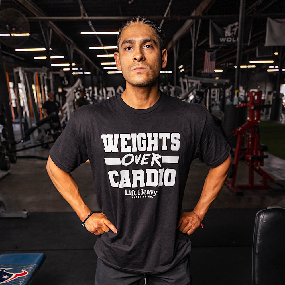 WEIGHTS OVER CARDIO  T-SHIRT