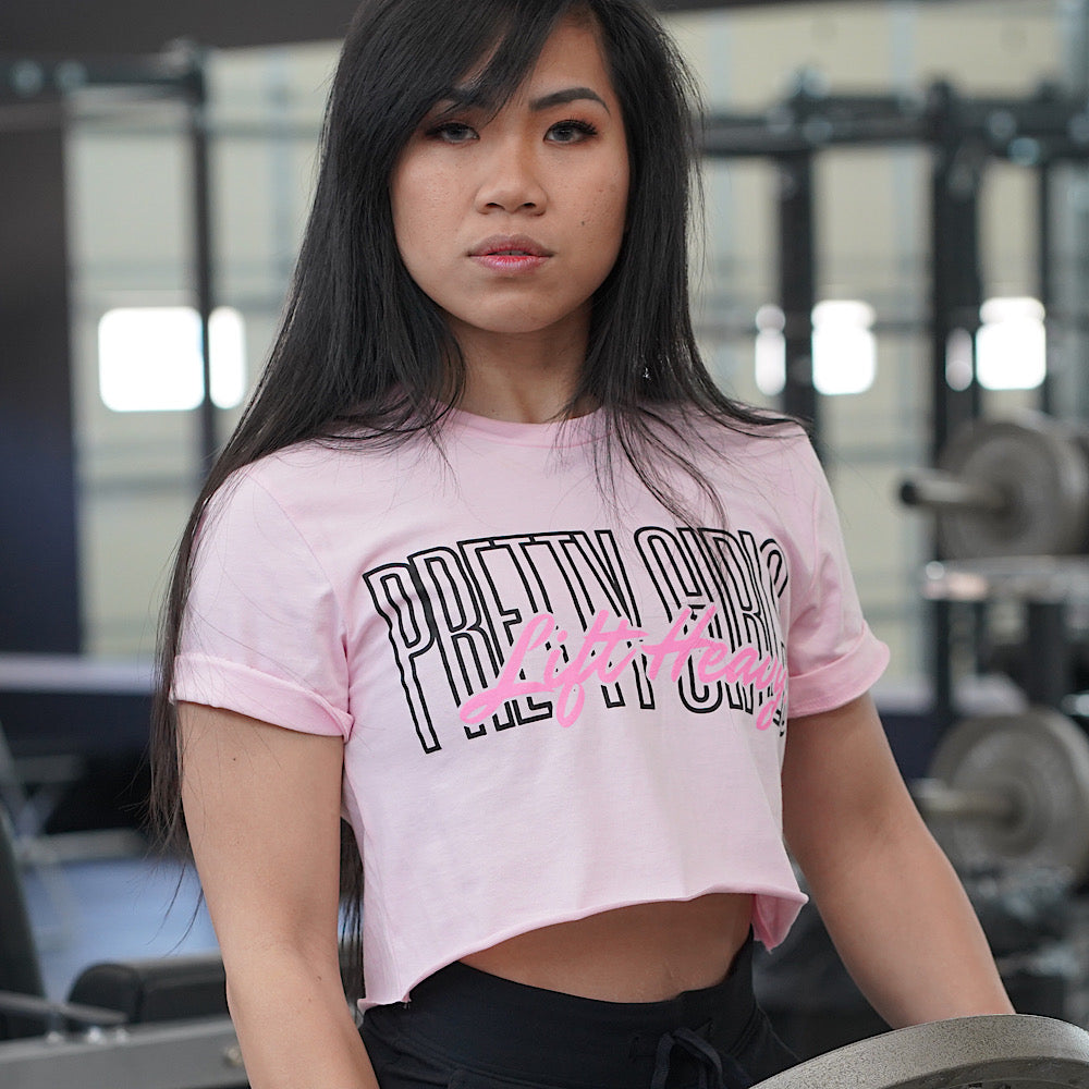 PRETTY GIRLS LIFT HEAVY PINKALICIOUS - CROPPED T-SHIRT