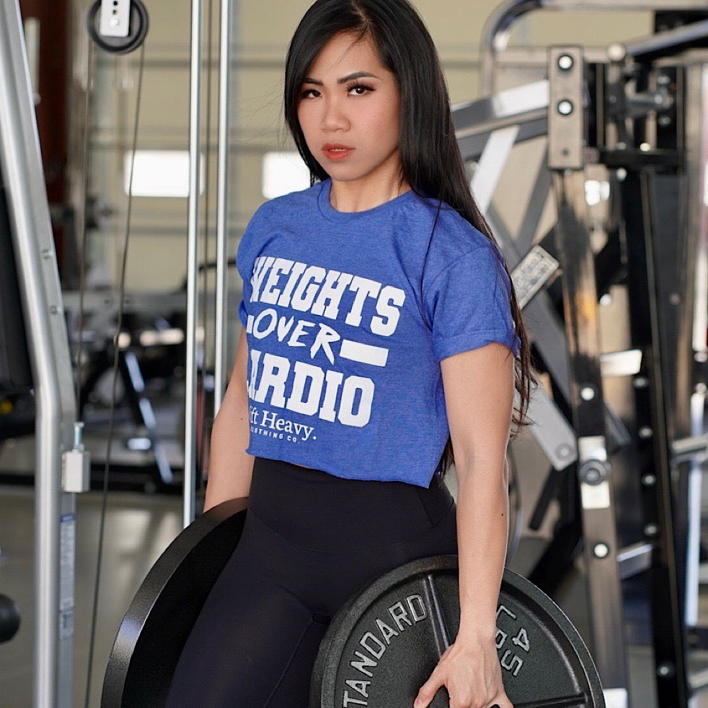 WEIGHTS OVER CARDIO CROPPED T-SHIRT