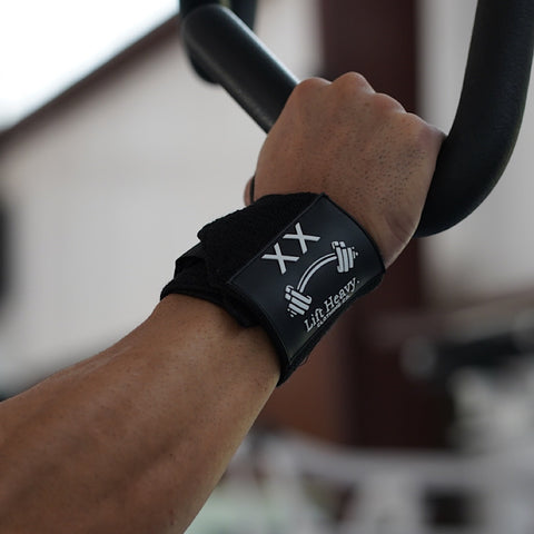 Blade Super Heavy Duty Wrist Wraps & Lifting Straps – 18" Or 24", Black/White/Red, Unisex