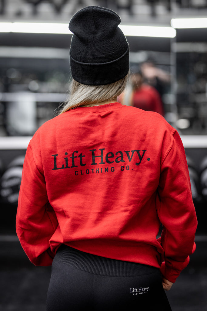 LIFT HEAVY LOGO SWEATER - RED