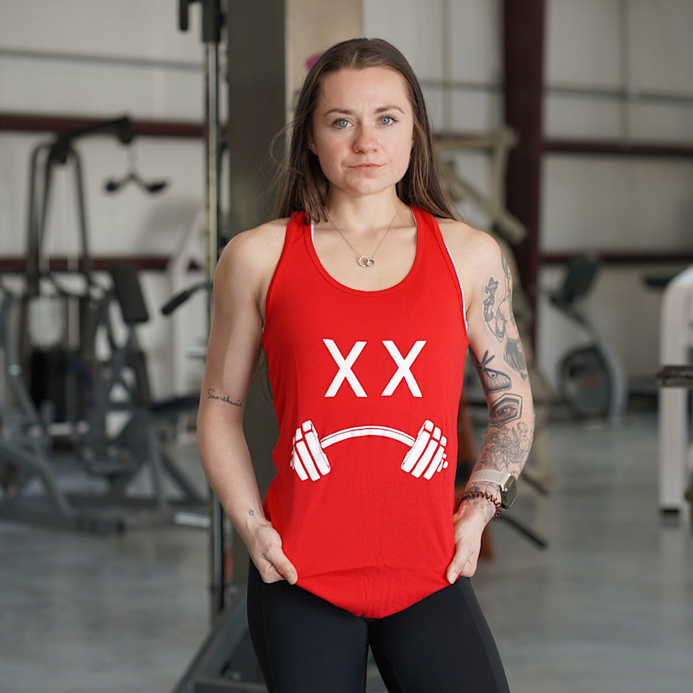 LIFT HEAVY LOGO - TANK- RED