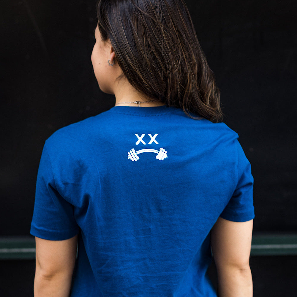 LETTERS CROPPED T-SHIRT-BLUE