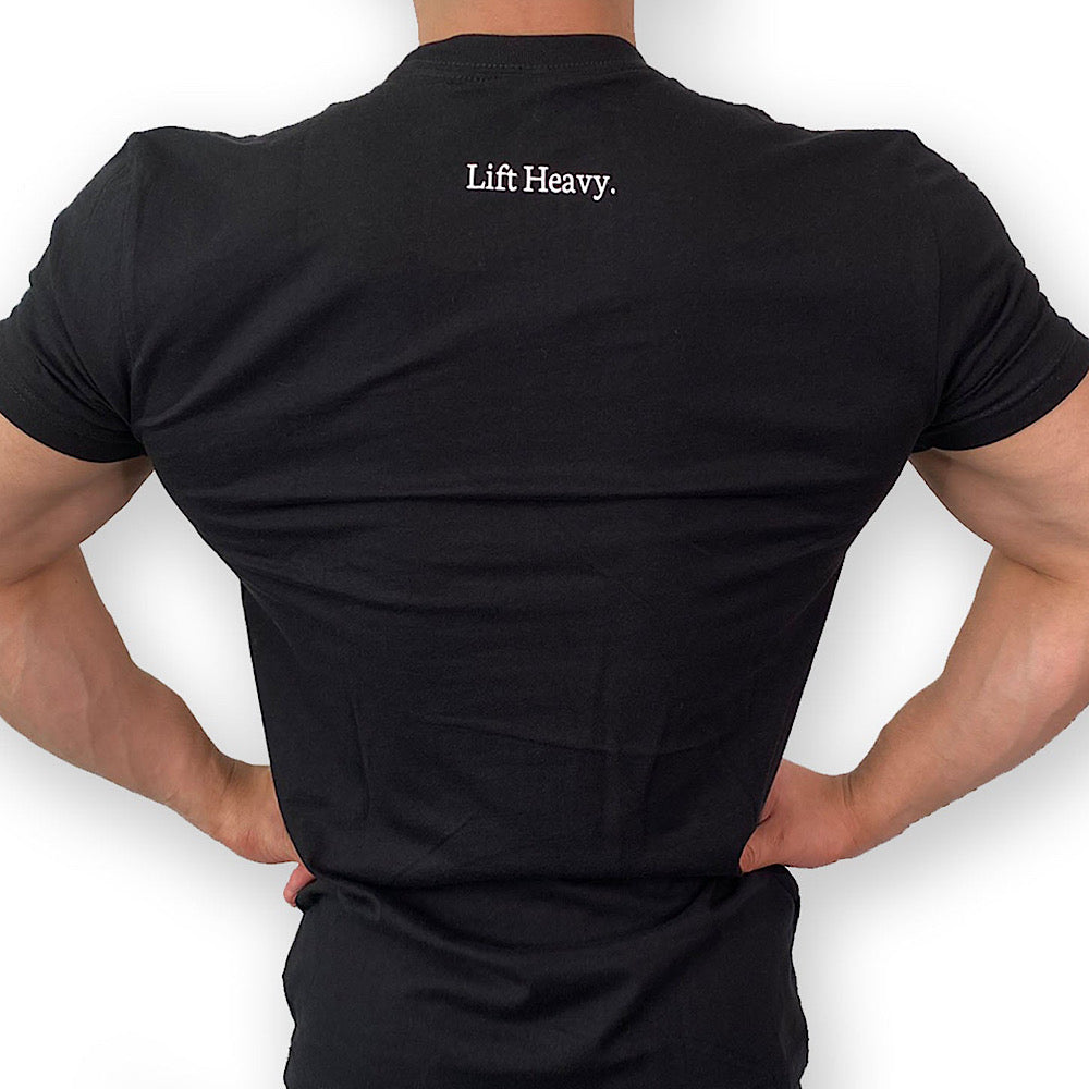 LIFT HEAVY LOGO- T-SHIRT - BLACK