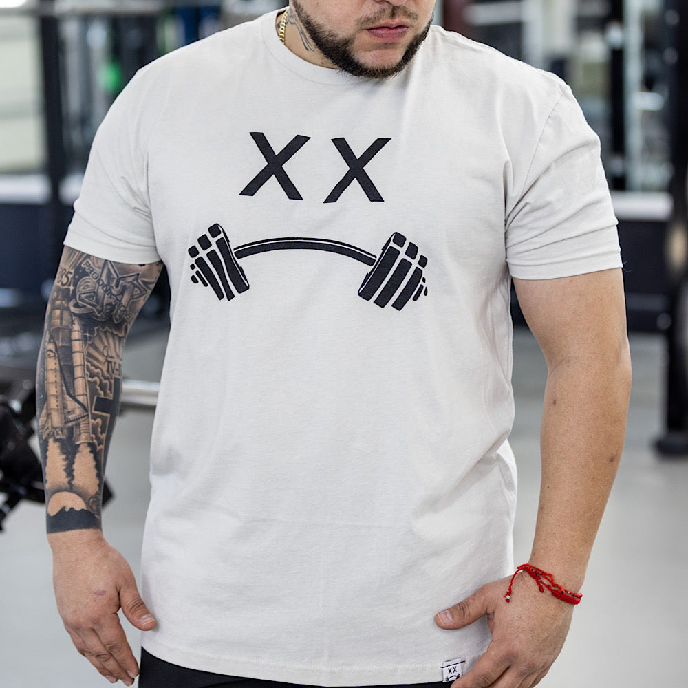LIFT HEAVY LOGO T-SHIRT - BONE