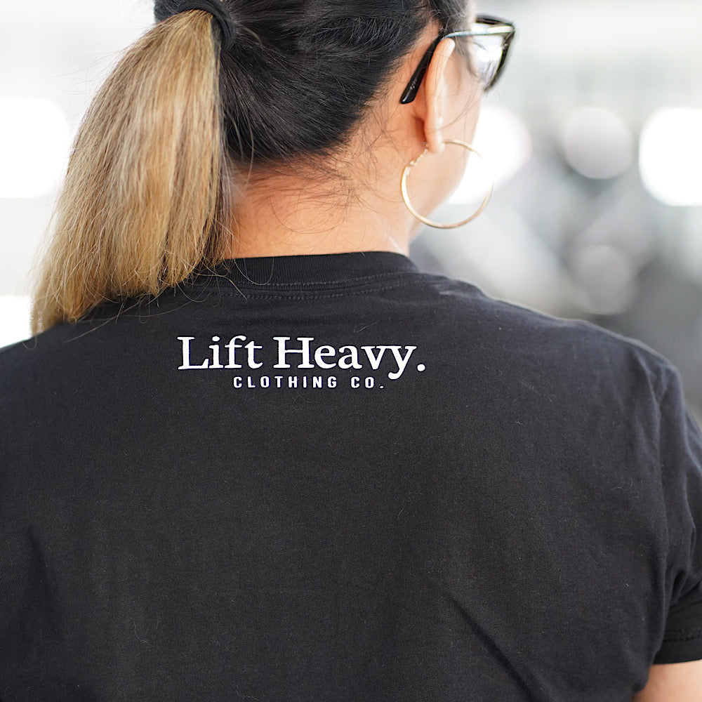 LIFT HEAVY LOGO CROPPED - T-SHIRT BLACK