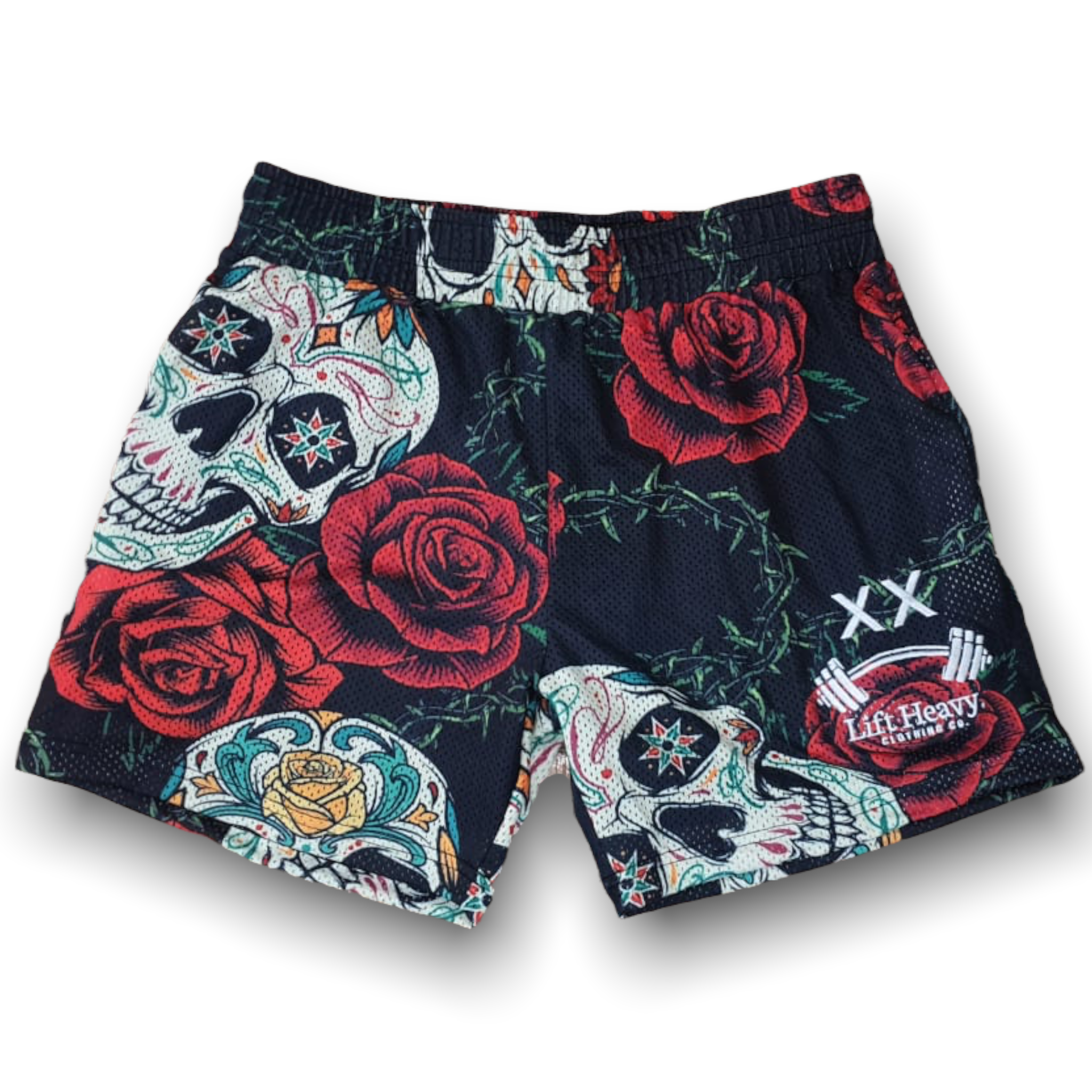 ROSES & SKULLS MESH SHORTS | Lift Heavy Clothing
